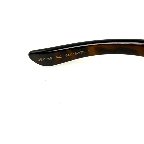 GUCCI Marcello GG157S 64mm Dark Brown Tortoise Acetate Rectangular Sunglasses main image 4